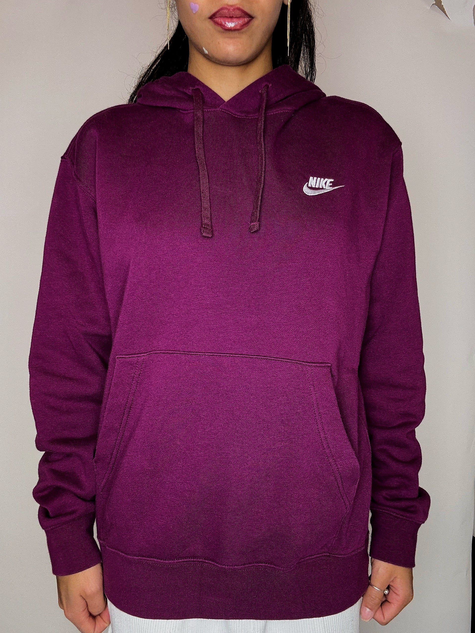Sweater capuche aubergine NIKE S vintage