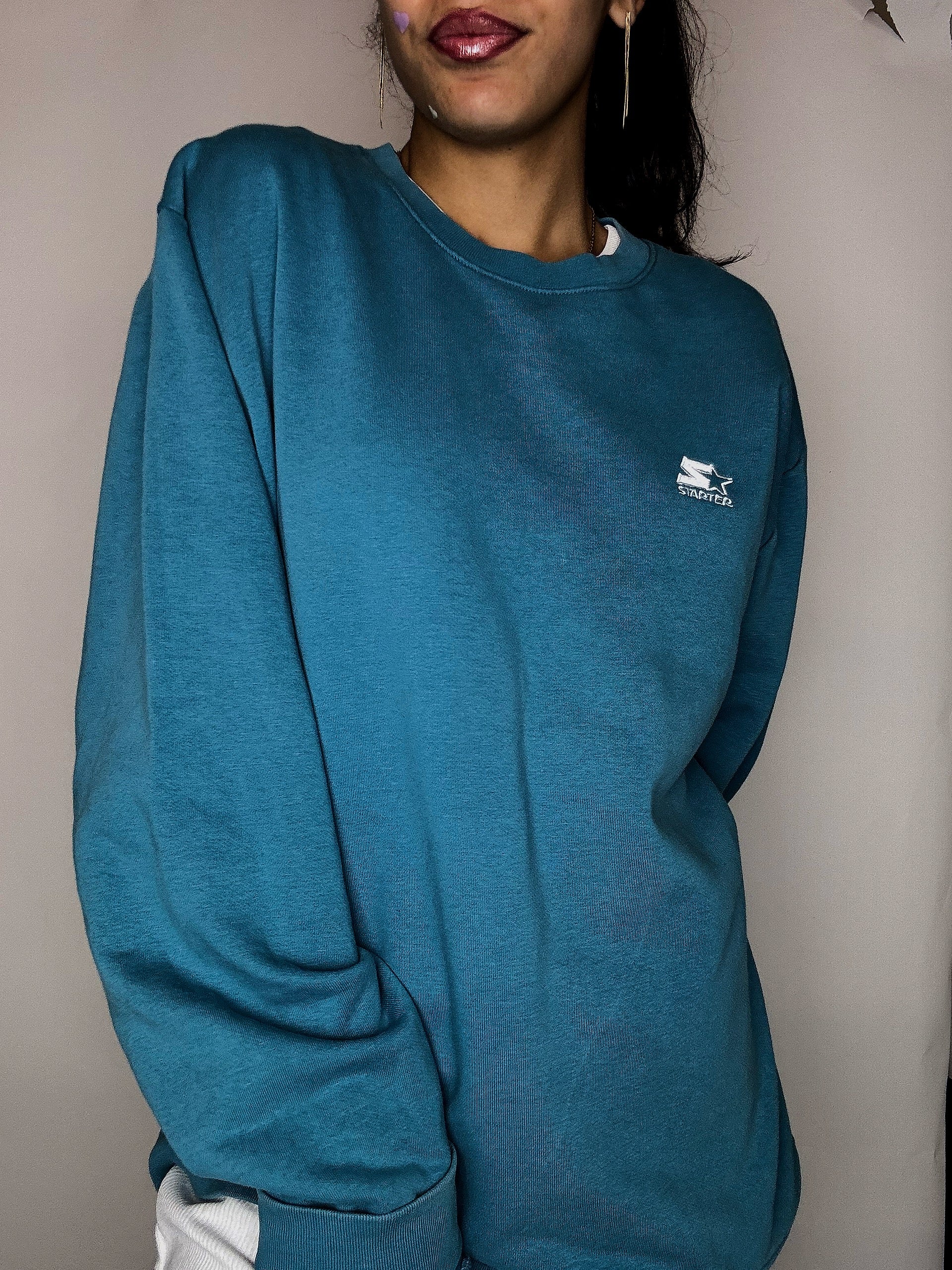 Sweat col rond bleu STARTER XL vintage