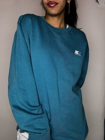 Sweat col rond bleu STARTER XL vintage