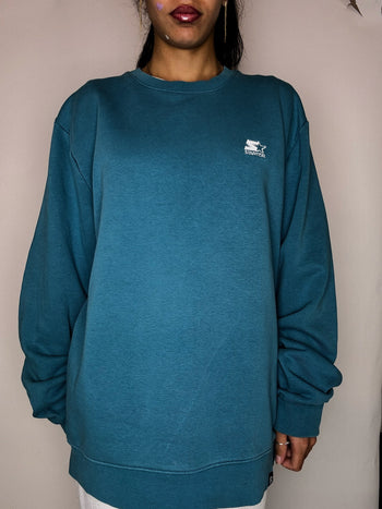 Sweat col rond bleu STARTER XL vintage