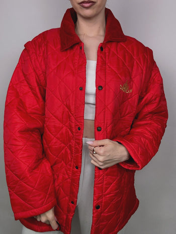 Veste matelassée rouge L vintage