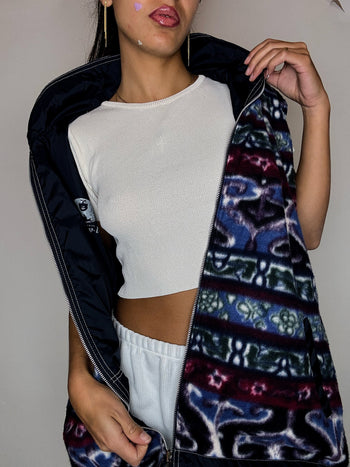 Gilet reversible polaire / imperméable L vintage