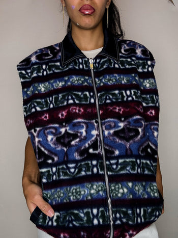 Gilet reversible polaire / imperméable L vintage