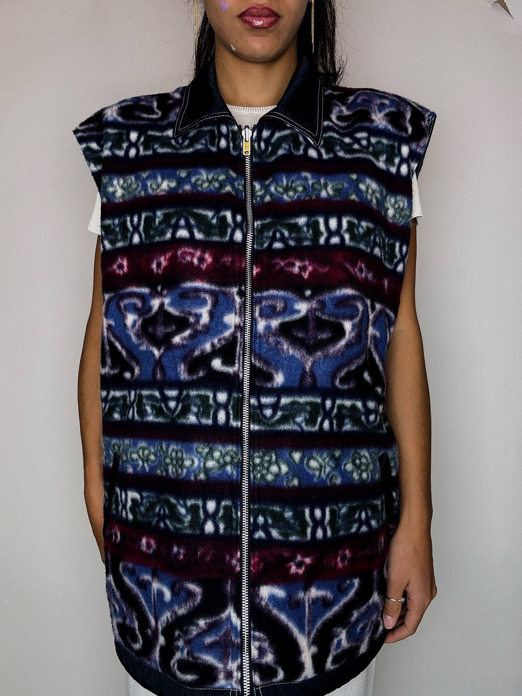 Gilet reversible polaire / imperméable L vintage