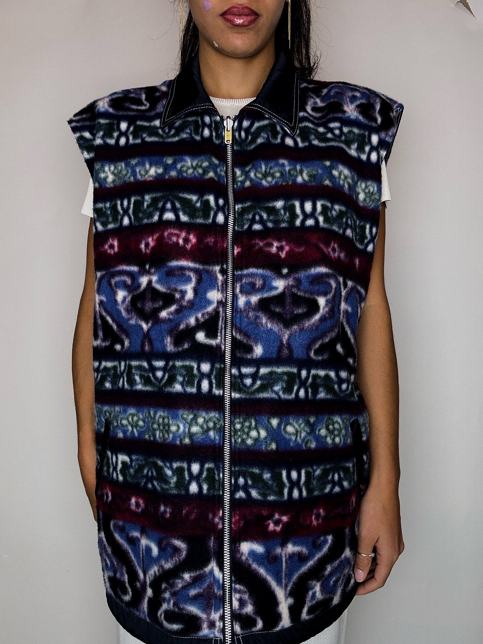 Gilet reversible polaire / imperméable L vintage