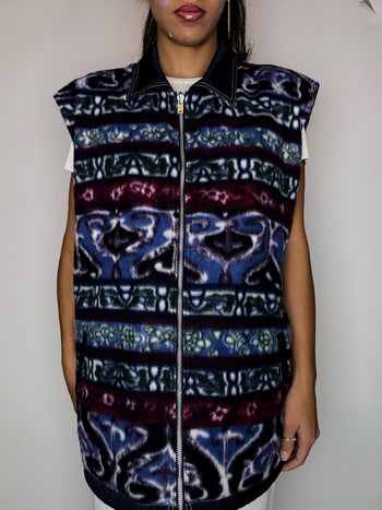 Gilet reversible polaire / imperméable L vintage