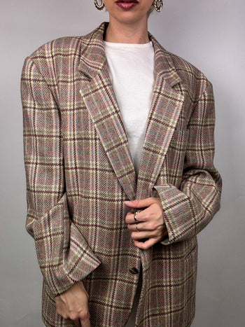 Blazer à carreaux vintage