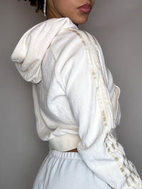 Jacket effet peau de pêche crème ADIDAS M vintage