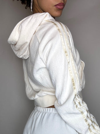 Jacket effet peau de pêche crème ADIDAS M vintage