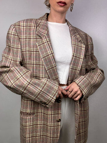 Blazer à carreaux vintage