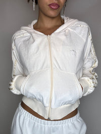 Jacket effet peau de pêche crème ADIDAS M vintage