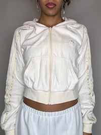 Jacket effet peau de pêche crème ADIDAS M vintage