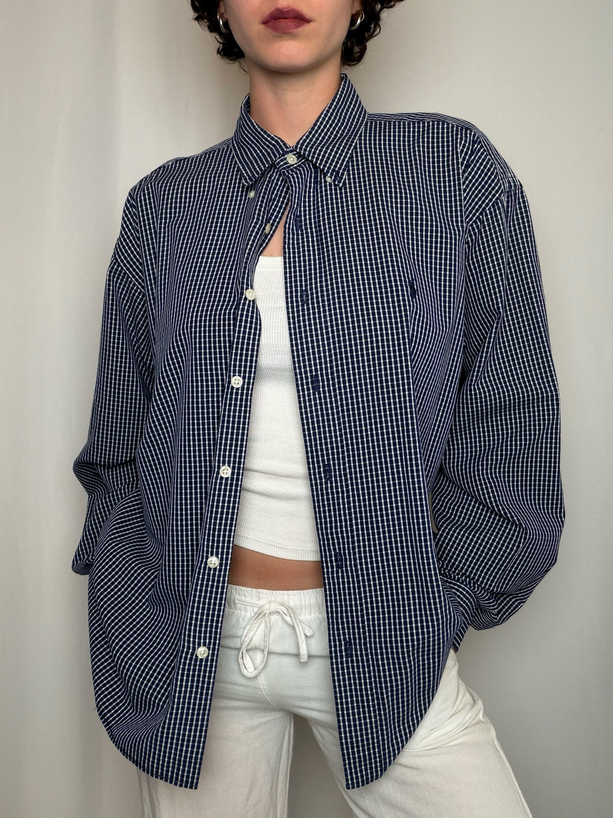 Chemise à carreaux marine Ralph Lauren L vintage