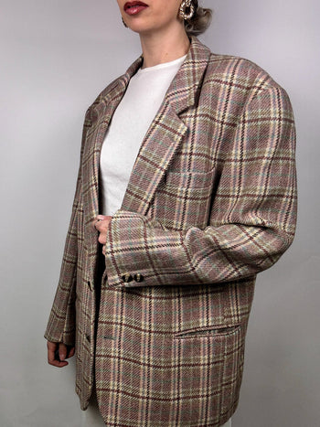 Blazer à carreaux vintage