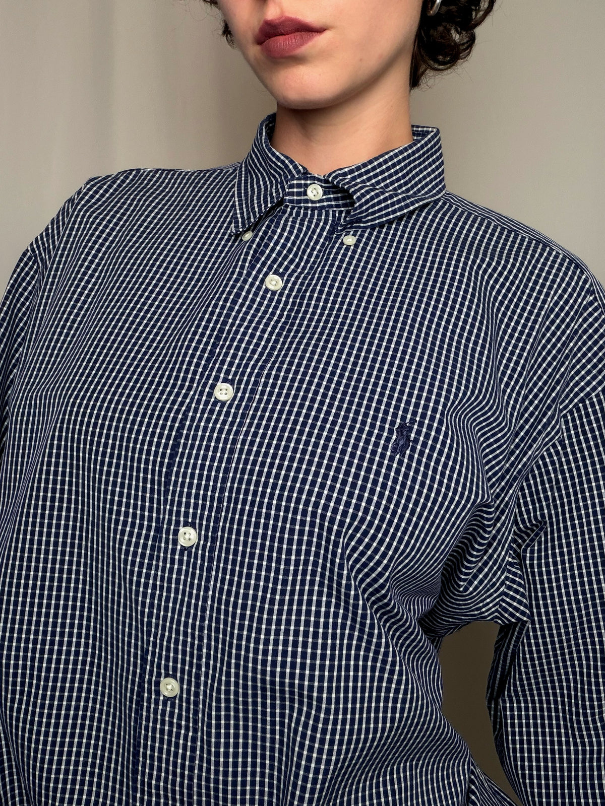 Chemise à carreaux marine Ralph Lauren L vintage