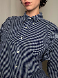 Chemise à carreaux marine Ralph Lauren L vintage