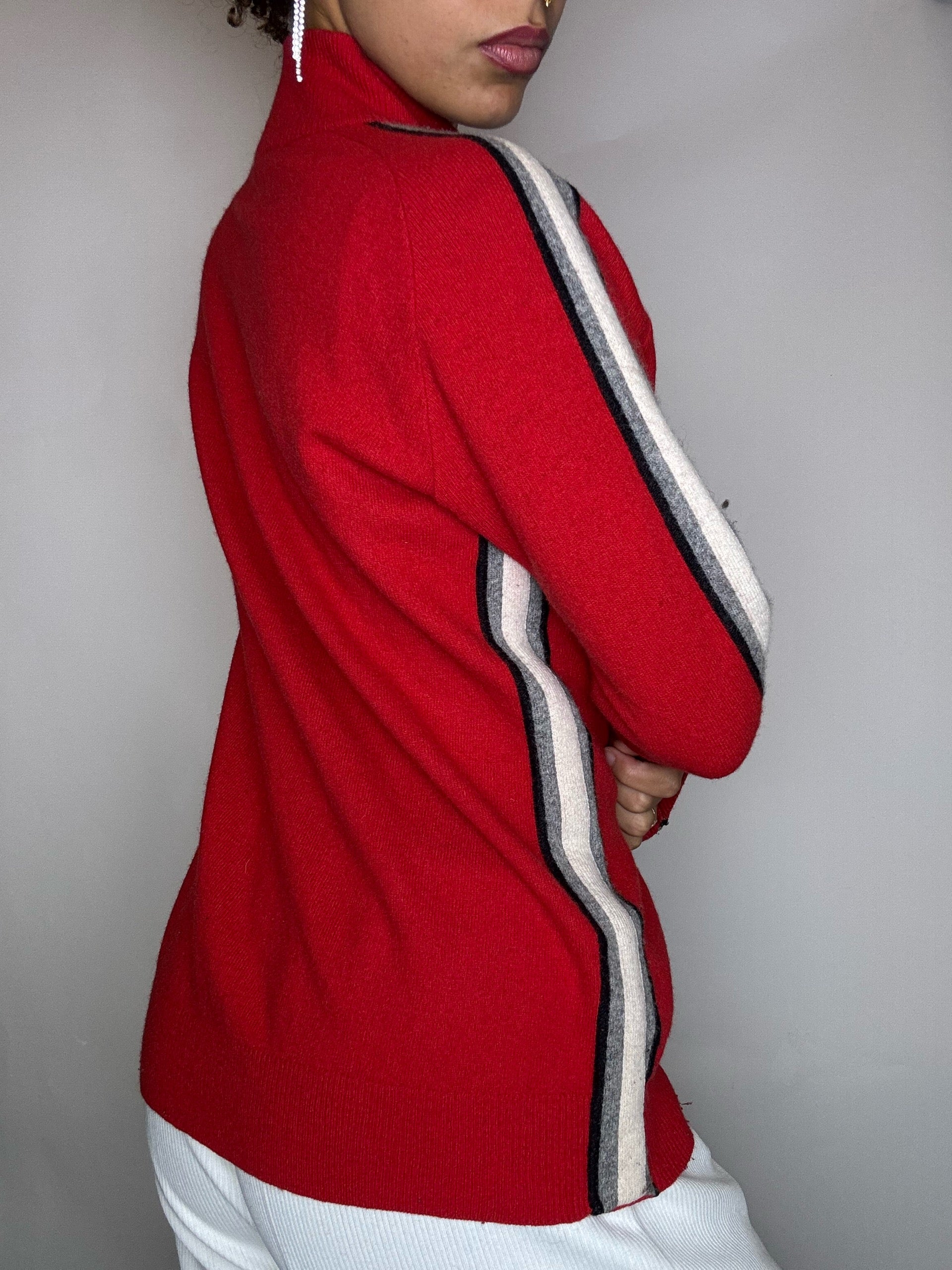 Cardigan en laine rouge FRED PERRY L vintage