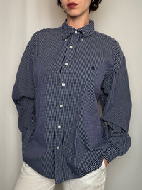 Chemise à carreaux marine Ralph Lauren L vintage