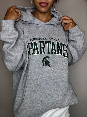 Pull a capuche gris SPARTAN XXL vintage