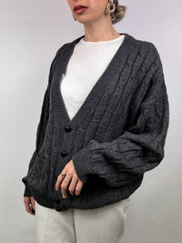 Vintage braided knit cardigan