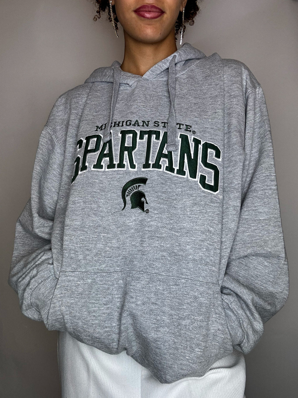 Vintage XXL Grauer SPARTAN Hoodie