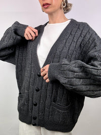 Vintage braided knit cardigan