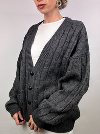 Vintage braided knit cardigan