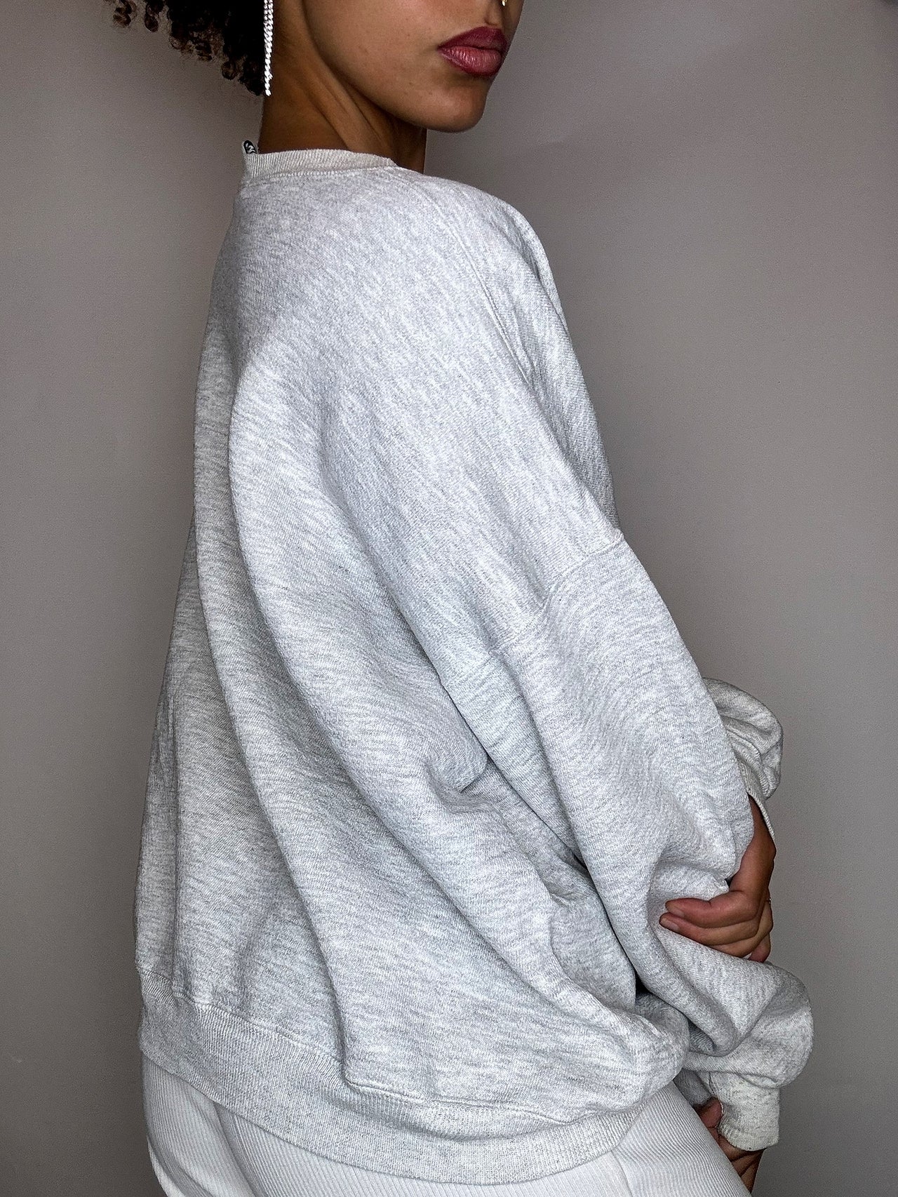 Pull gris chiné clair LEE 2XL vintage