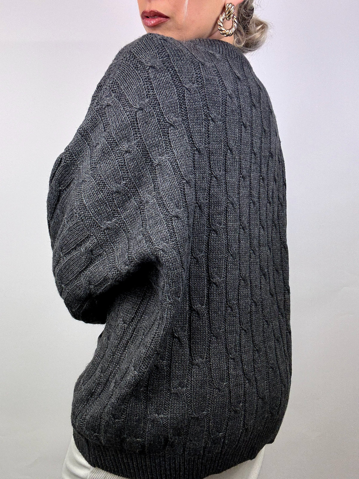 Vintage braided knit cardigan