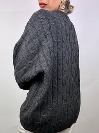 Vintage braided knit cardigan