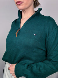 TOMMY HILFIGER M green turtleneck cotton sweater