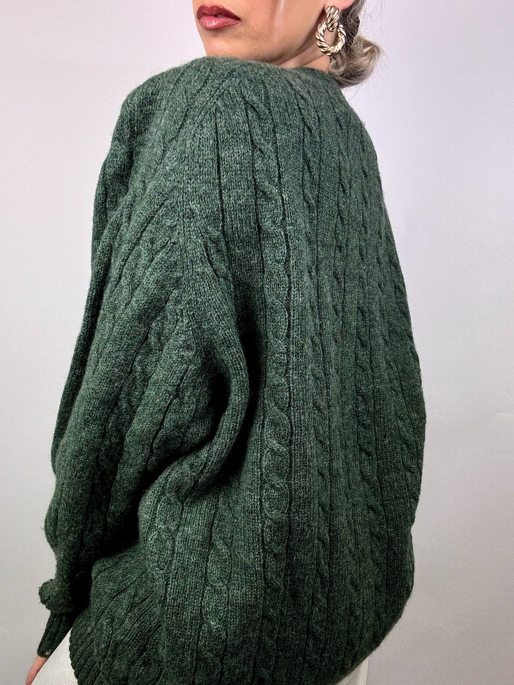 Vintage braided knit cardigan