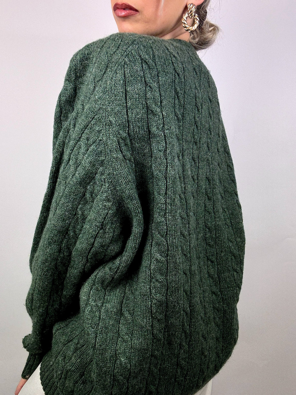 Vintage braided knit cardigan