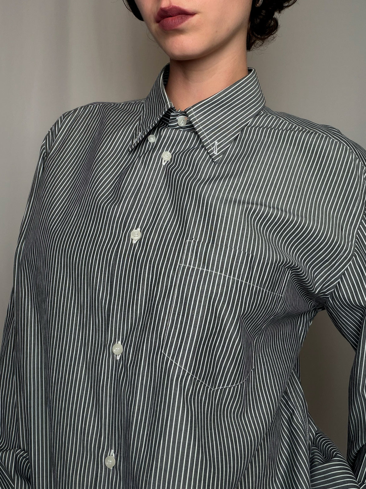 Chemise rayée grise Lotto XXL vintage