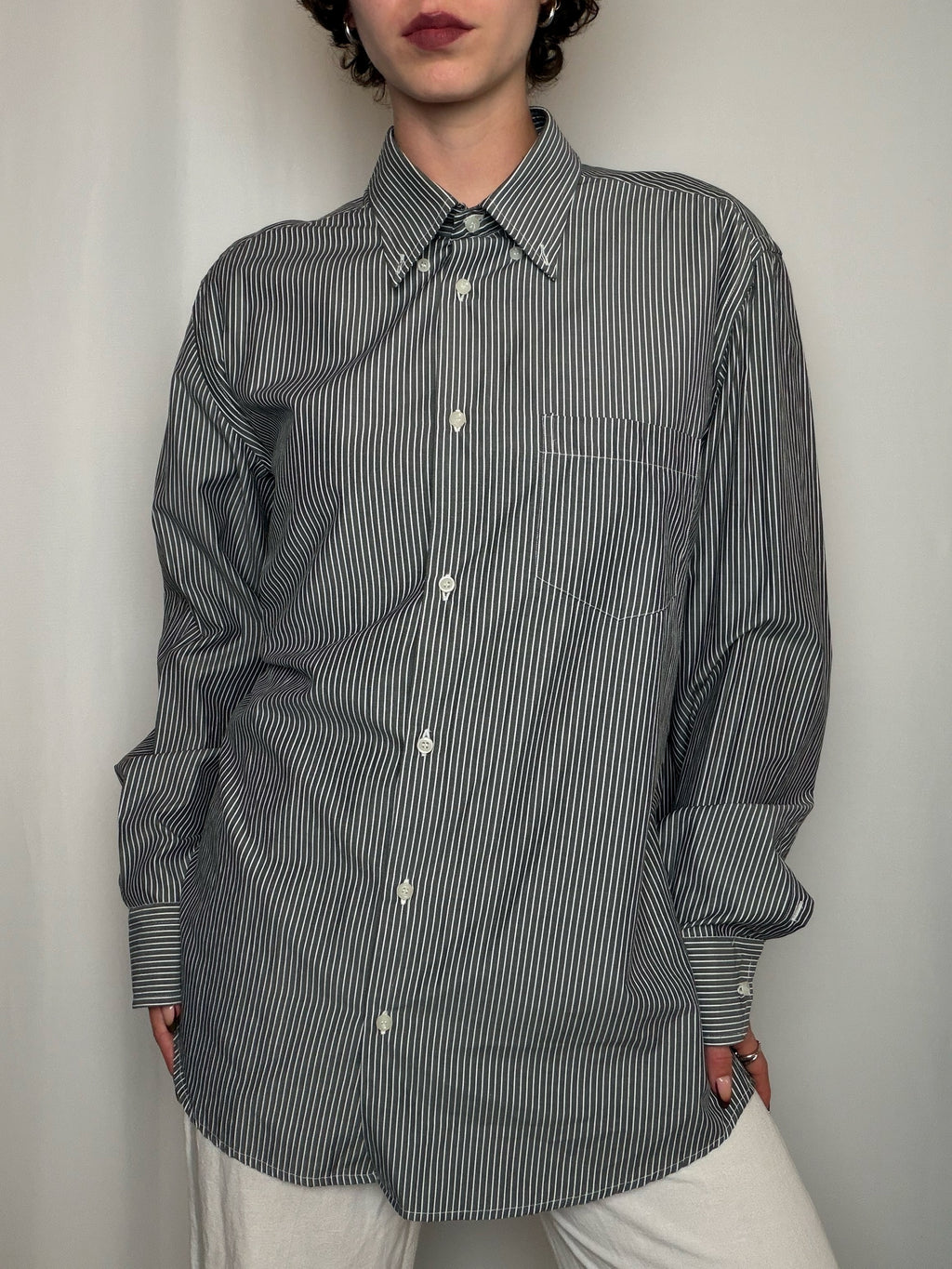 Chemise rayée grise Lotto XXL vintage