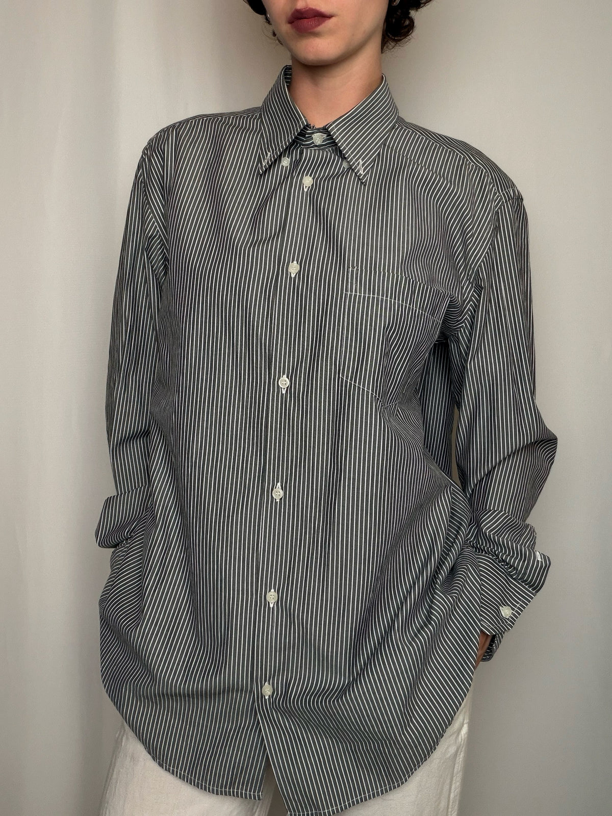 Chemise rayée grise Lotto XXL vintage