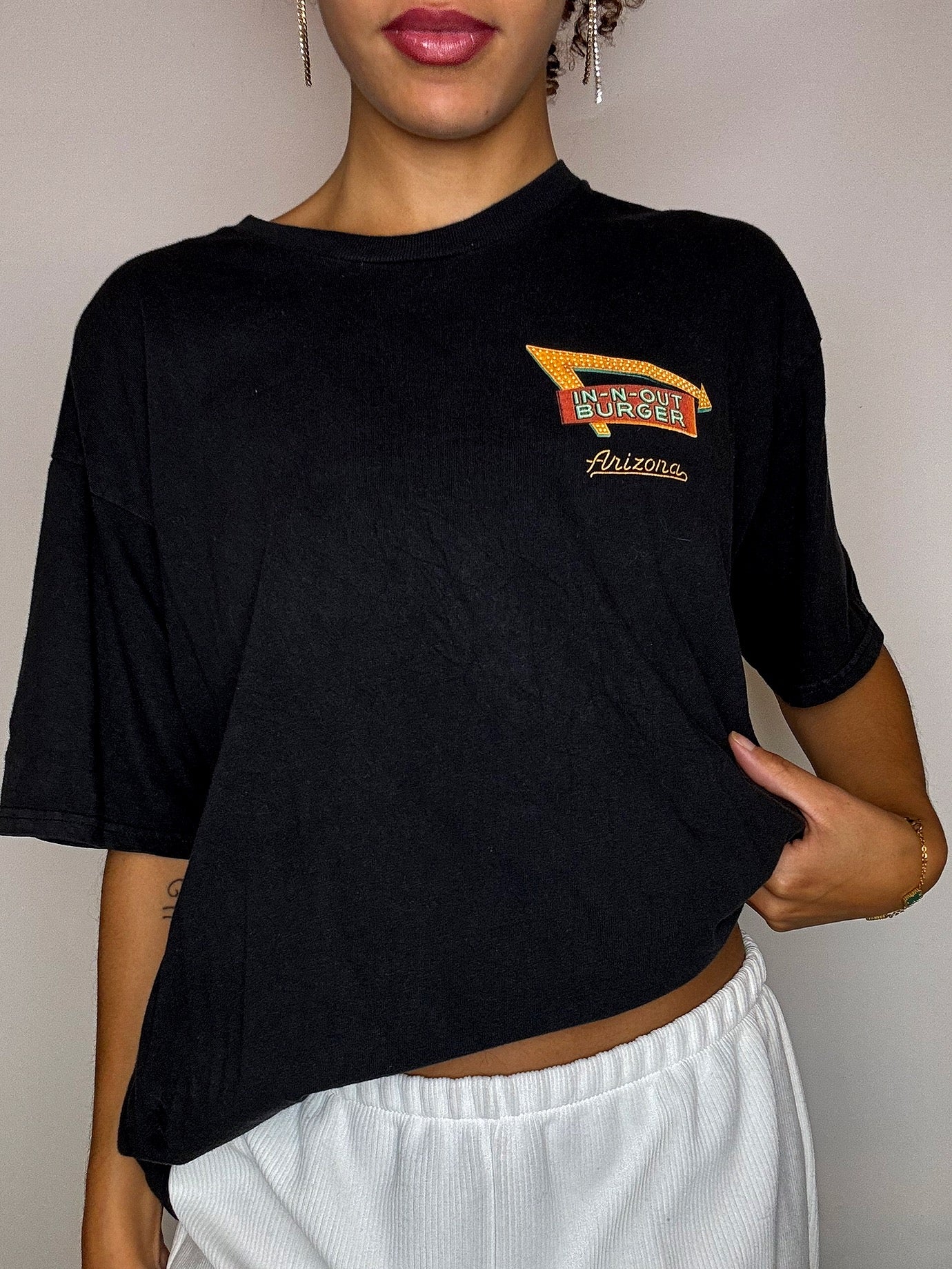 Tee shirt IN AND OUT NOIR L vintage