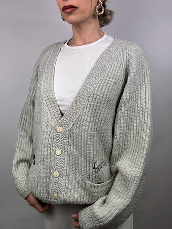 Cardigan en maille avec poche vintage