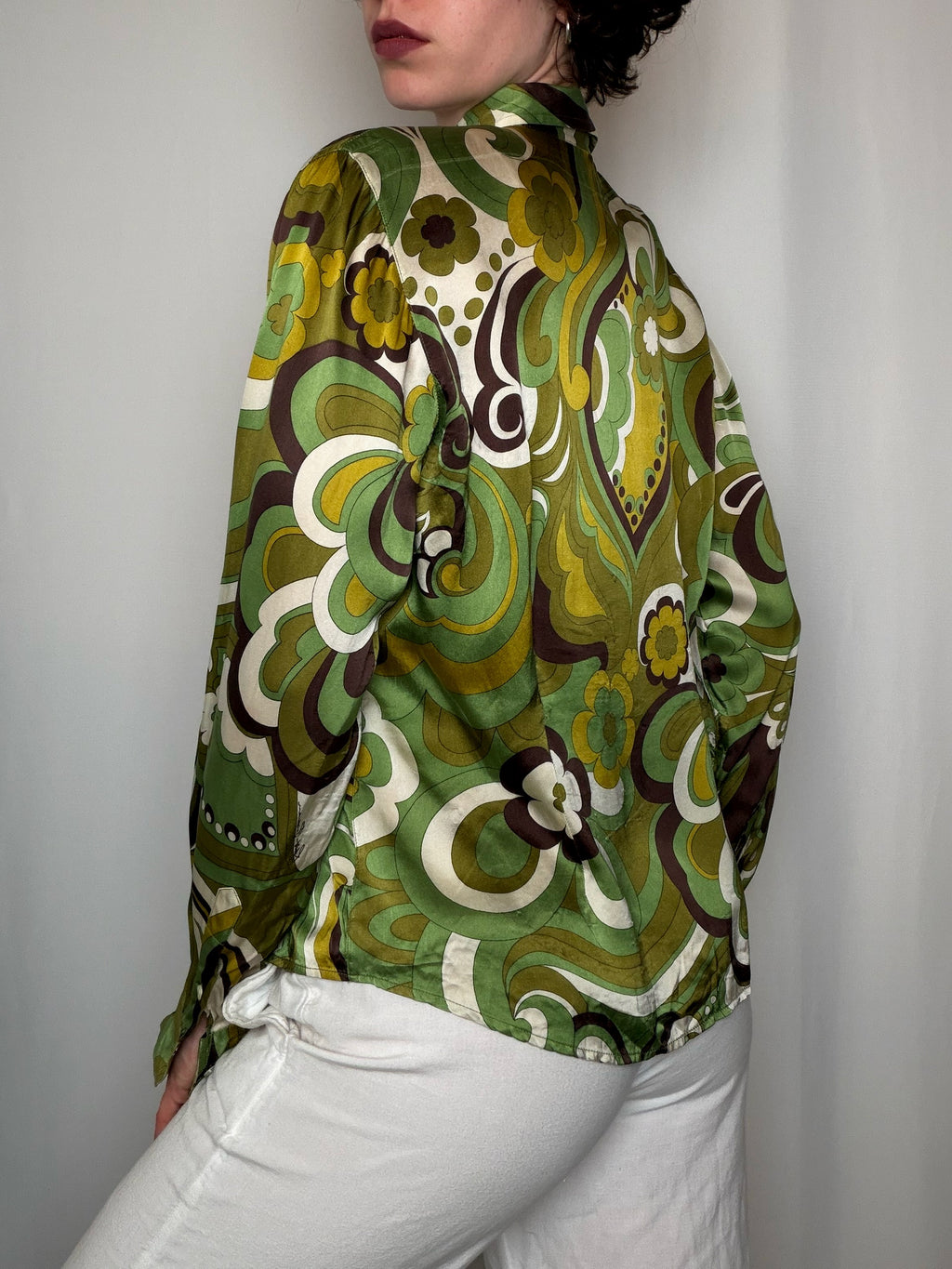 Chemise en soie année 70's M/L vintage