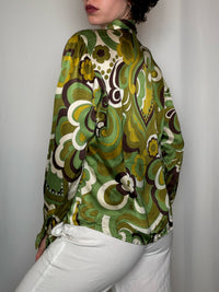 Chemise en soie année 70's M/L vintage