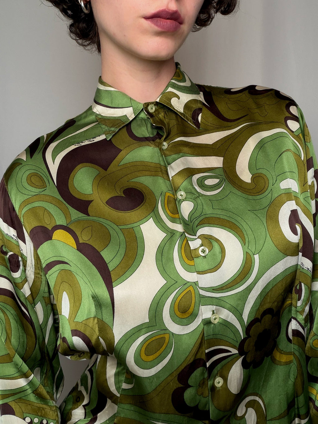 Chemise en soie année 70's M/L vintage