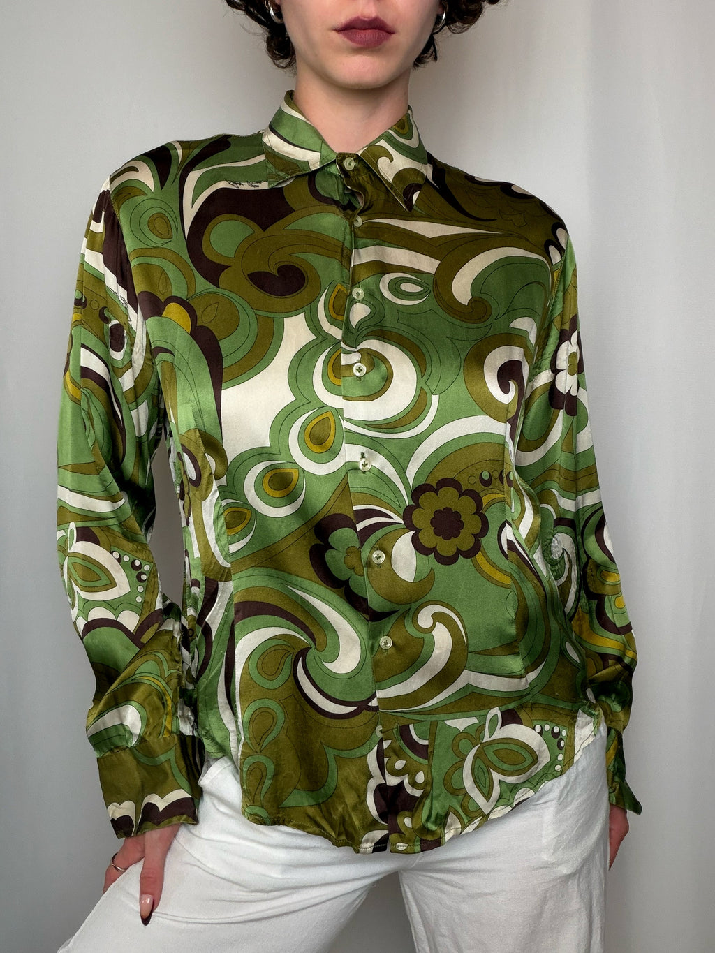 Chemise en soie année 70's M/L vintage