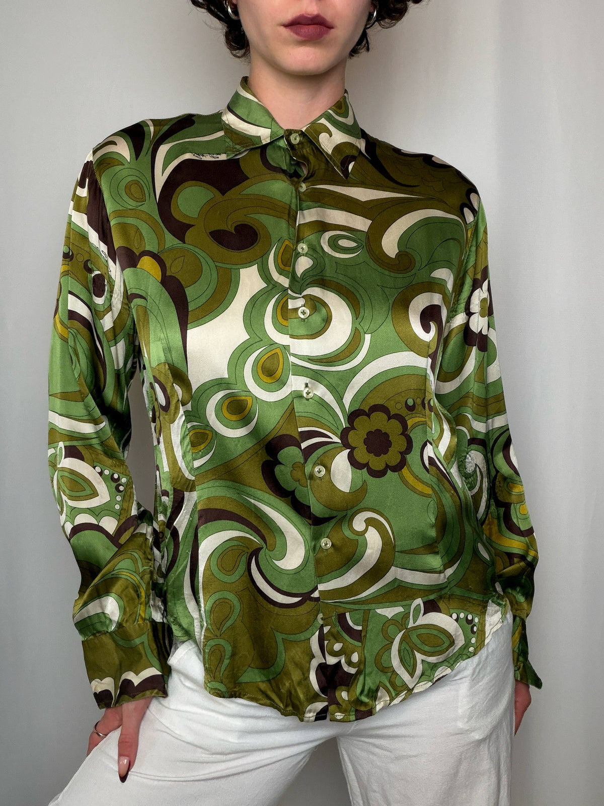 Chemise en soie année 70's M/L vintage