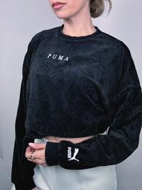 Sweat à col rond noir PUMA M vintage