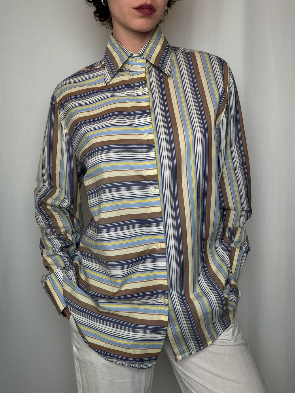 Chemise rayée L vintage