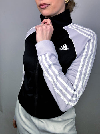 Veste en nylon noir et lila ADIDAS S/M vintage