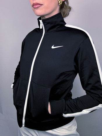 Veste en nylon noire NIKE S vintage