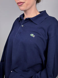 LACOSTE L Vintage navy long-sleeved polo shirt