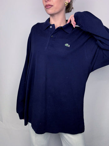 Polo manches longues marine LACOSTE L Vintage