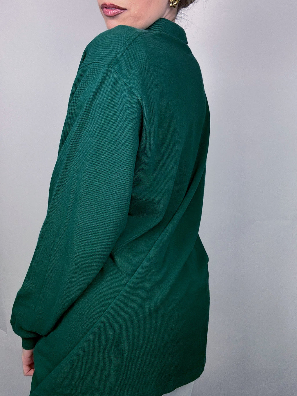 LACOSTE M Vintage green long-sleeved polo shirt